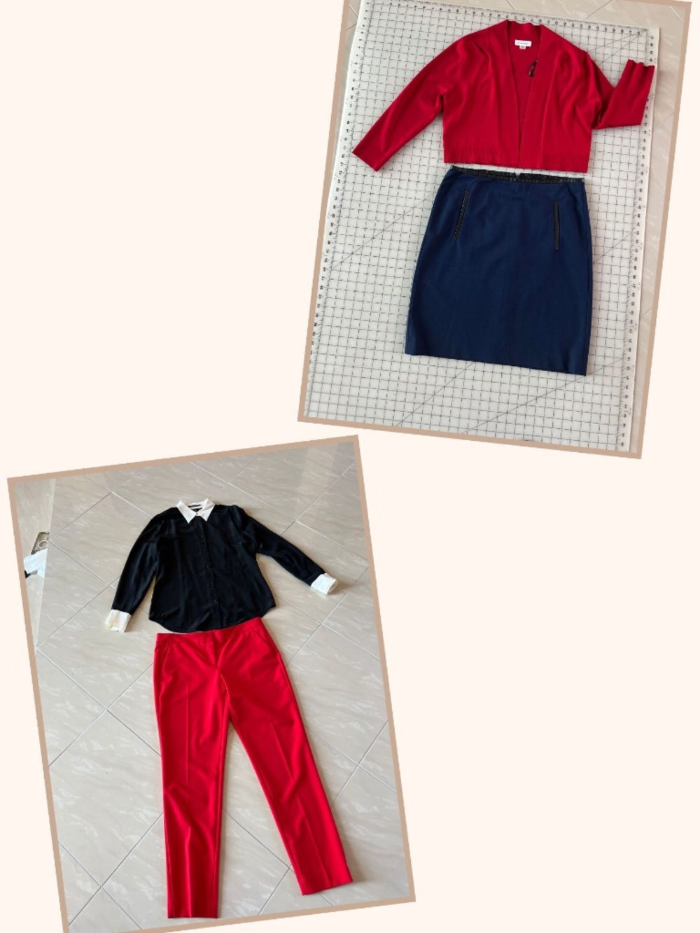 Ralph Lauren Vince Camuto CK DKNY 4 piece red/black office/church outfit M/8